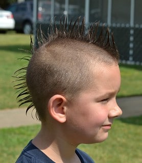  Crisscross Mohawk with clear beads  boy hairstyles