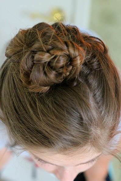 Dutch braids into big buns  hairstyles