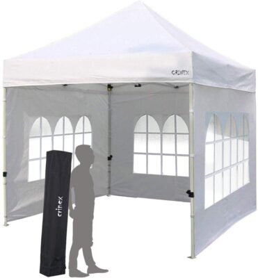 CRINEX 10x10 Canopy Tent is one of Best Pop Up Canopy Tents coming with removable walls