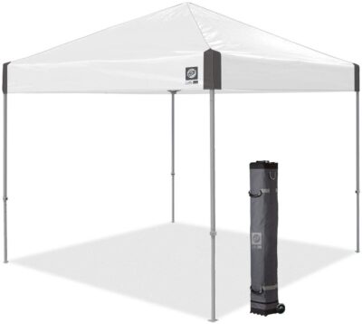 E-Z UP Ambassador Instant Shelter Canopy, ten by 10', White Slate is one of Best Pop Up Canopy Tents in 10x10 ft coverage and two height setting-adjustable.