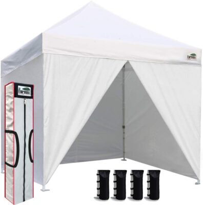 Eurmax 10 x 10 Pop up Canopy Tent  with 4 Zippered Sidewalls and Carry Bag Bonus is one of Best Pop Up Canopy Tents , bult with great quality and carry bag included.