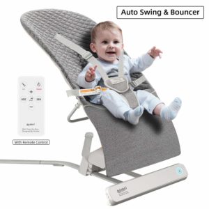 RONBEI Baby Bouncer is one of Best Baby Jumper Activity Centers with adjustable height positions,sounds,machine washable seat cover and an auto-swing function.
