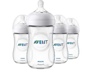 Philips Avent Natural Baby Bottle, Clear, 9oz, 4pk, SCF01347