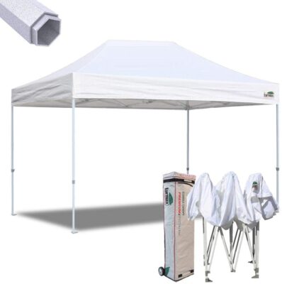 Eurmax Premium 10*15 Pop Up Canopy is one of Best Pop up Canopy for Wind and rain with top quality and seamless fabric design to make it water-resistant.