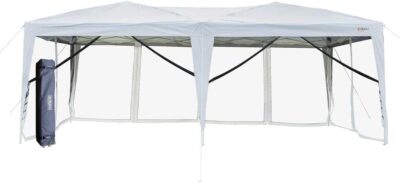 Vingli Mesh Sidewalls Pop Up tent 10x10 is one of best wind up canopy with waterproof for wind and rain