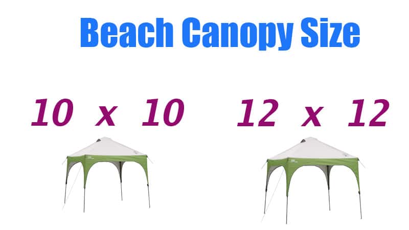 beach canopy size : 10x10 12x12
