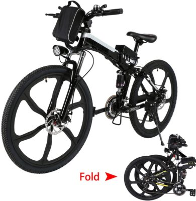 Best Folding Electric Mountain Bike Under 1000 dollars: Aceshin 26” Folding Electric Mountain Bike with Removable Large Capacity Lithium-Ion Battery