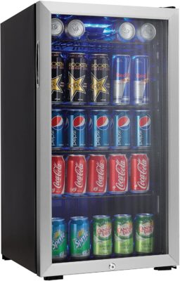 Danby 120 Can Beverage Center Stainless Steel door fridge is one Best Mini Fridges with Lock in good capacity and LED Lights.