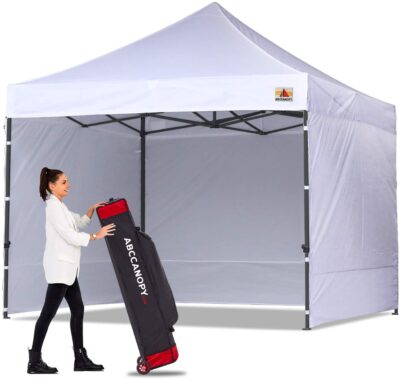 ABCCanopy  Tent 10x10 Ft is one of Best Pop up Canopy for Wind and rain with a mesh valance to keep you cool and comfortable.