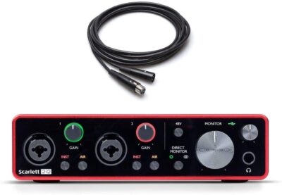 Focusrite Scarlett 2i2 3rd Gen 2-in, 2-out USB Audio Interface with Mic Cable