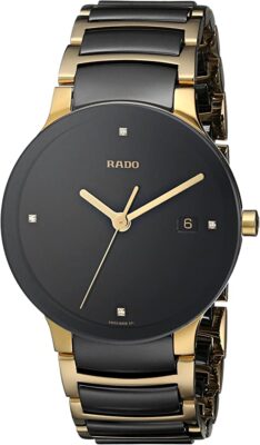 Rado Men's R30929712 Centrix Jubile Gold Plated Stainless Steel Bracelet Watch