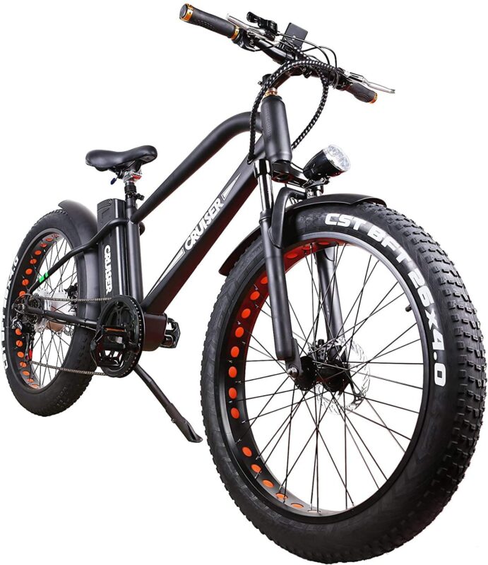 NAKTTO 26" 500W Electric Bicycle Fat Tire Mountain EBike